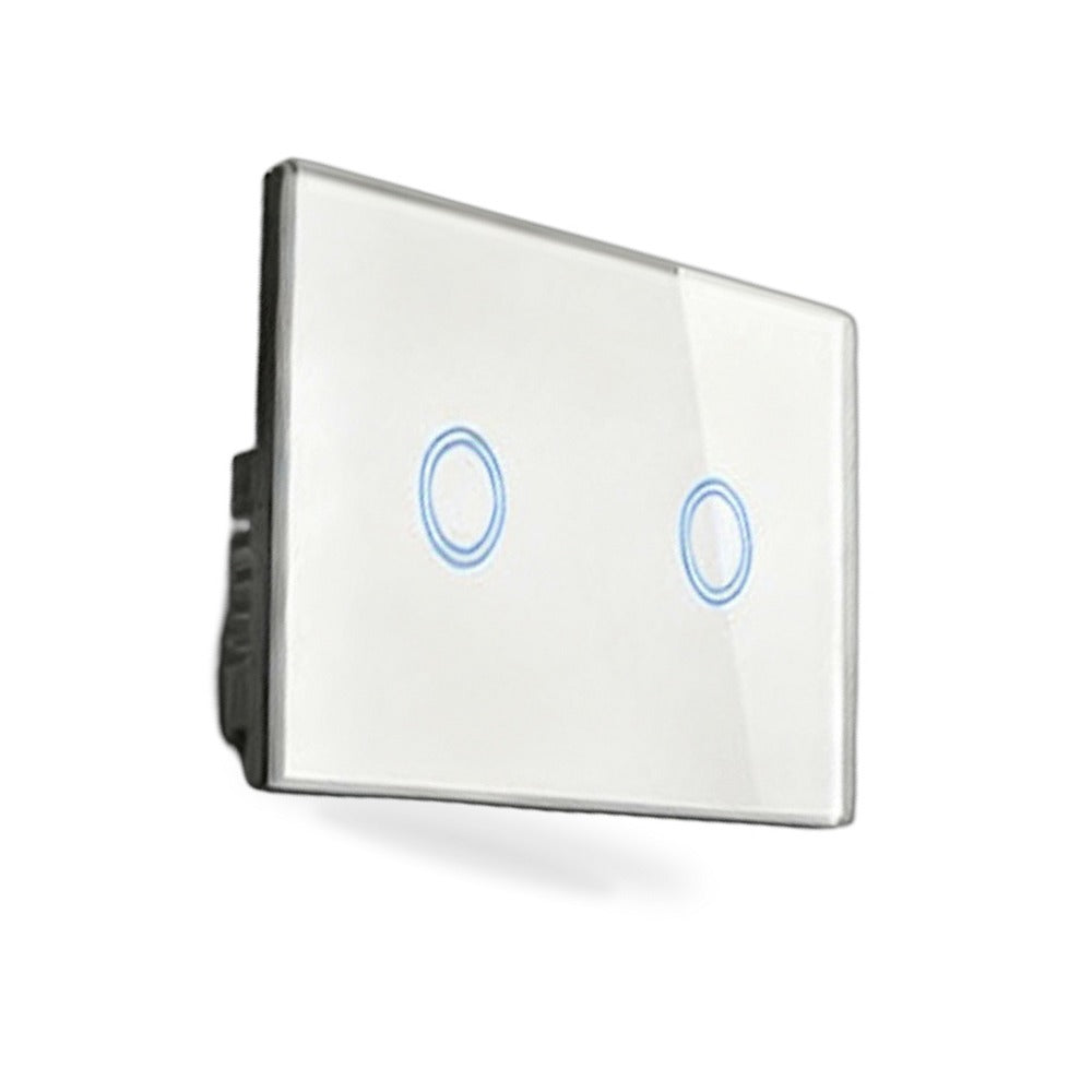 Touch Wall Light Switch LED 2 Gang 1way Touch Glass Switch AU Certified - BD1