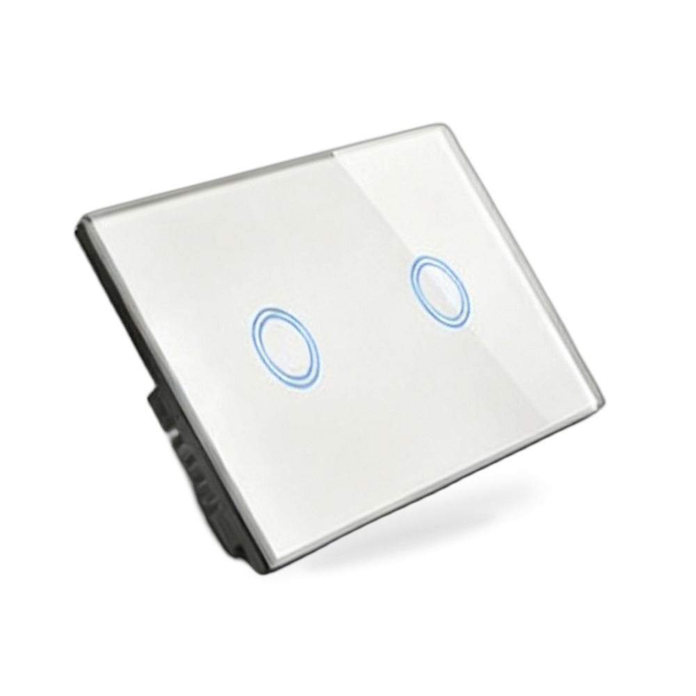 Touch Wall Light Switch LED 2 Gang 1way Touch Glass Switch AU Certified - BD2