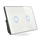 Touch Wall Light Switch LED 2 Gang 1way Touch Glass Switch AU Certified - ZT2