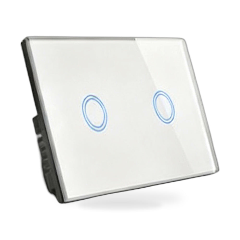 Touch Wall Light Switch LED 2 Gang 1way Touch Glass Switch AU Certified - ZT2