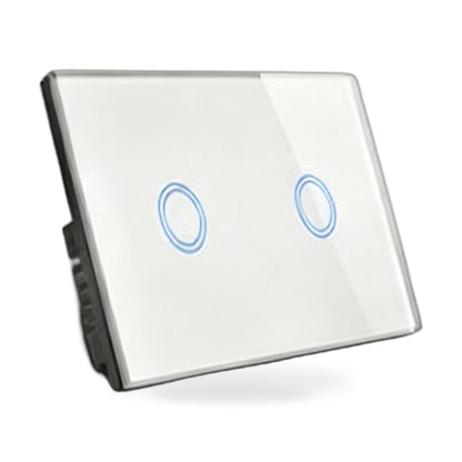 Touch Wall Light Switch LED 2 Gang 1way Touch Glass Switch AU Certified - ZT2