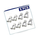 8pcs DC 12V-24V Car Battery Terminals Positive Negative Connectors Clamp Clip - BD2